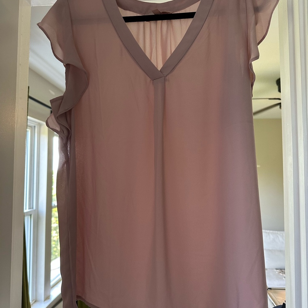 Philosophy Pink V-Neck Women's short sleeve Top- L